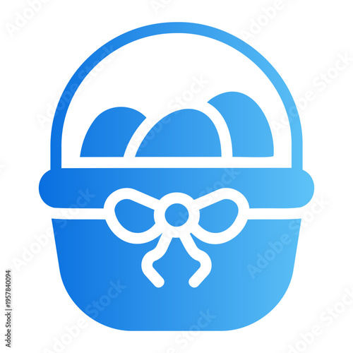 Easter egg basket Line Gradient Icon