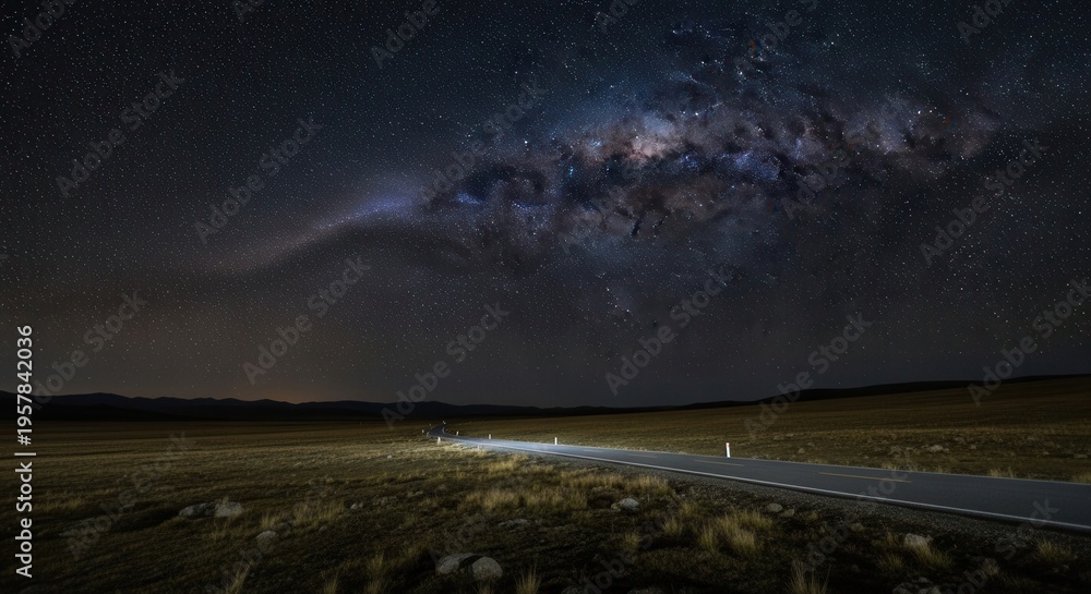 custom made wallpaper toronto digitalJourney Under The Cosmic Highway The Milky Way Over An Open Road