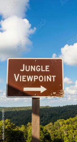 Wallpaper Mural Jungle Viewpoint Sign Directing Towards Scenic Overlook Forest Torontodigital.ca