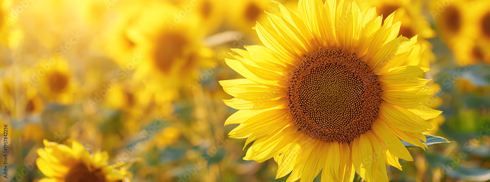 Obraz premium sunflower field, AI generated