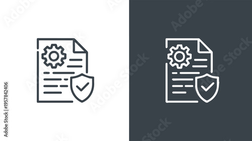 security file configuration icon shield checkmark vector illustration