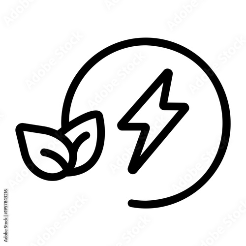 Eco electric Line Icon