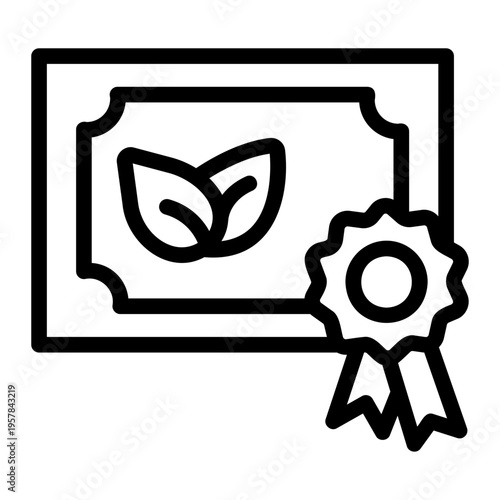 clean energy certificate Line Icon