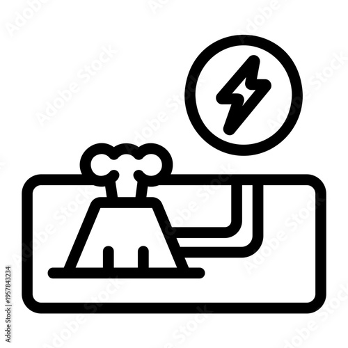 Geothermal energy Line Icon