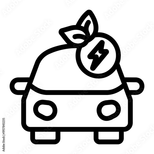 Green transportation Line Icon