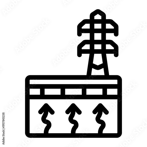 Geothermal power Line Icon