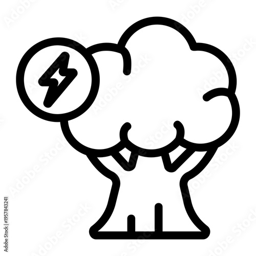 Nature powered energy Line Icon