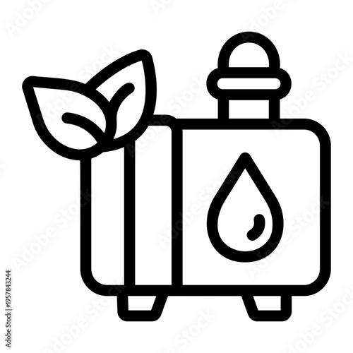 Hydrogen fuel cell Line Icon