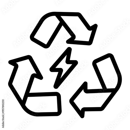 Recycling energy Line Icon