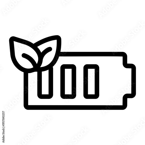 Renewable energy battery Line Icon