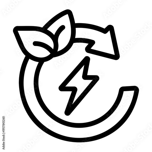 Renewable energy symbol Line Icon
