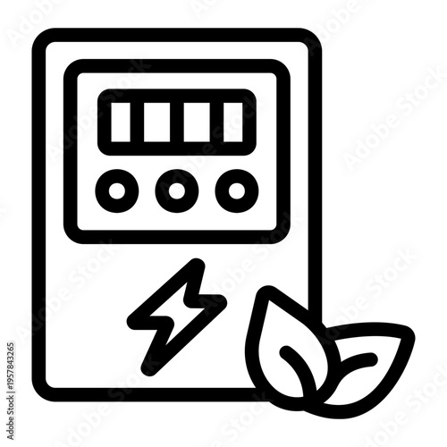 Smart energy meter Line Icon
