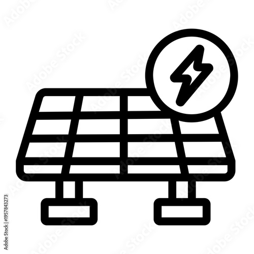 Solar panel Line Icon