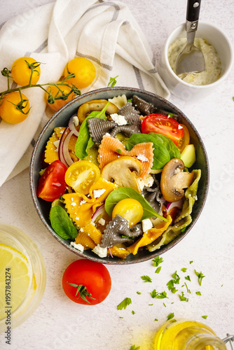 Bowl with delicious Italian...