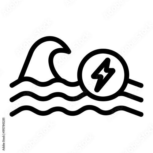 Wave energy Line Icon