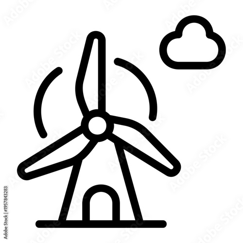 Wind turbine Line Icon