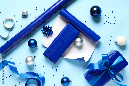Christmas gift boxes with p...