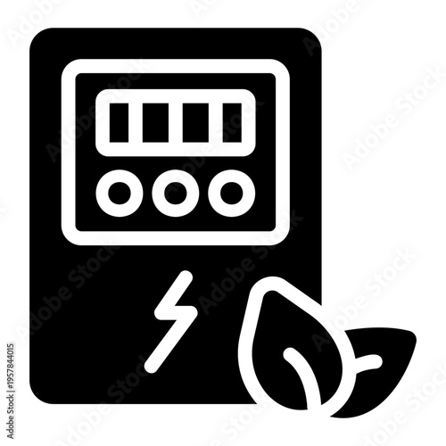 Smart energy meter Solid icon