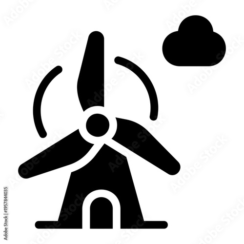 Wind turbine Solid icon