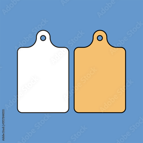 Vegetable cutting board vector illustration set isolated on blue background