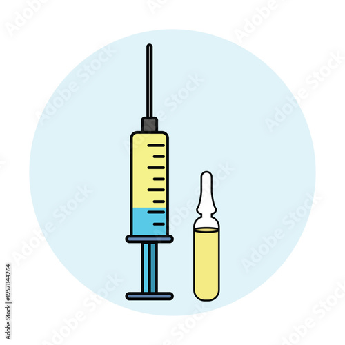 medical syringe with needle isolated on white background representing healthcare and injection equipment