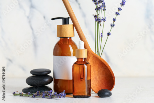 Spa stones, wooden spoon, b...
