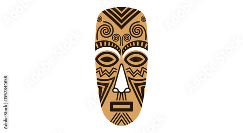 Decorative tribal wooden face mask 1.
