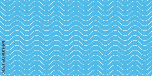 Blue seamless wavy line pattern vector background. eps 10