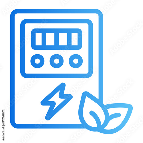 Smart energy meter Line Gradient Icon
