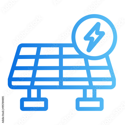 Solar panel Line Gradient Icon