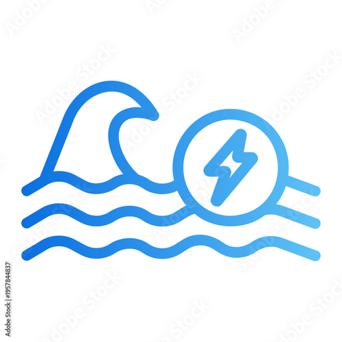 Wave energy Line Gradient Icon