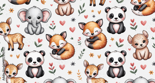  Whimsical forest friends pattern