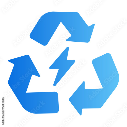 Recycling energy Line Gradient Icon