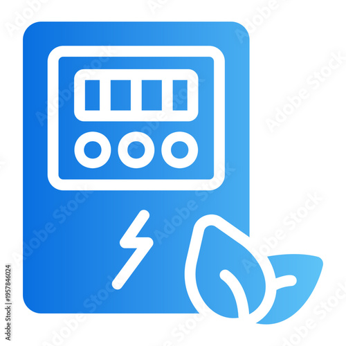 Smart energy meter Line Gradient Icon