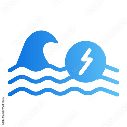 Wave energy Line Gradient Icon
