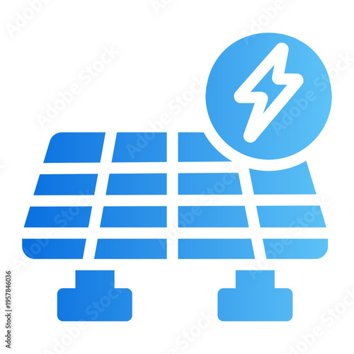 Solar panel Line Gradient Icon