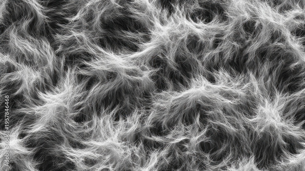 Fototapeta premium Abstract fibrous surface displays intricate patterns of light and shadow in monochrome
