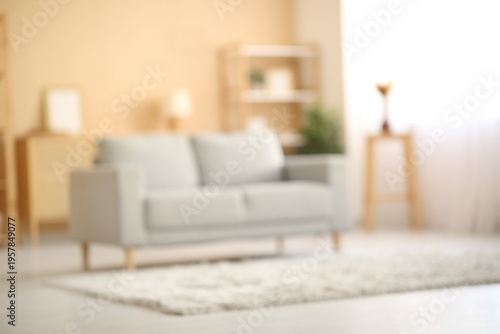 Blurred interior of living ...