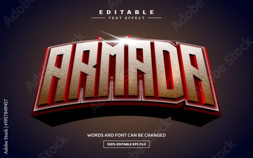 Armada 3D editable text effect template