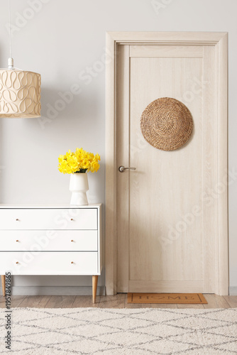 Stylish interior of hall wi...