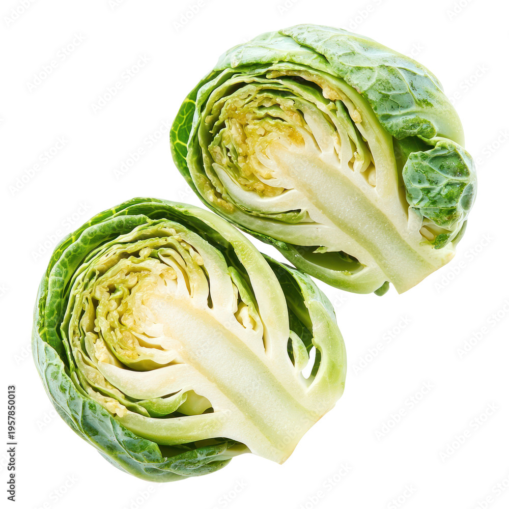 Obraz premium which is pale green with tightly packed leaves. full length isolate on transparent background