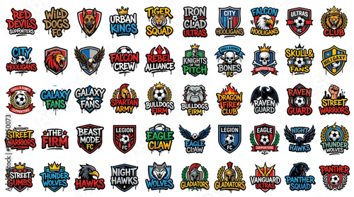 Collection of various soccer team logos.