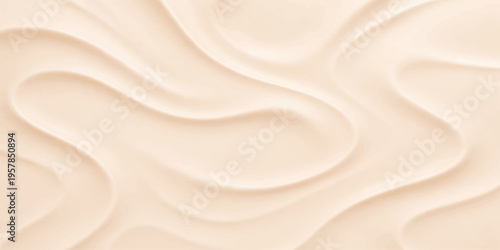 Elegant white silk fabric texture background with smooth gold satin waves and luxury rippled drapery creates a soft shiny textile backdrop