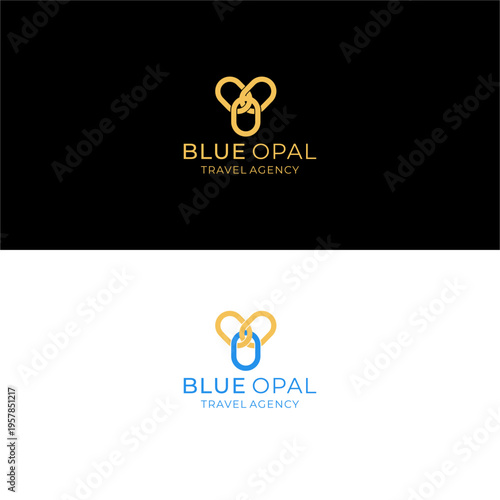 Blue Opal Travel Agency Logo Design.