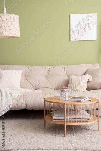 Stylish interior of green l...