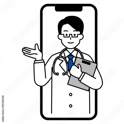 オンライン診療する医師の男性