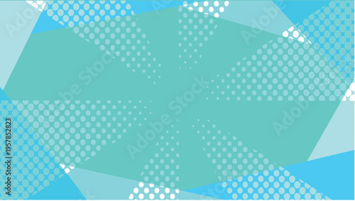 Abstract Geometric Blue Background with Halftone Pattern