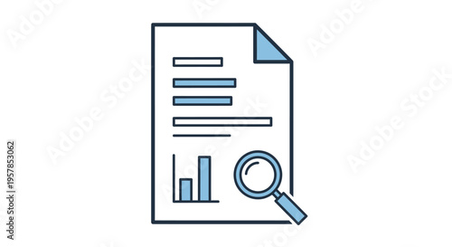 Document Analysis with Magnifying Glass, Chart and Data