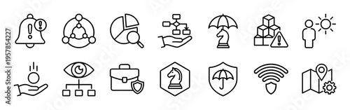 Business Risk Management and Corporate Governance Framework Minimalist Monoline Geometric Line Art For Financial Compliance Auditing