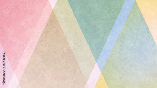 Geometric pastel abstract background with textured triangles